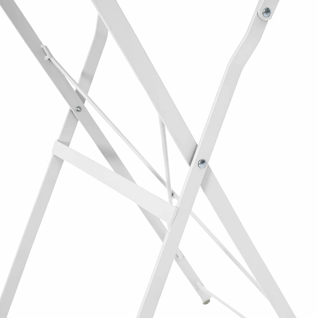 Bistro Table Folding White Ø50x71 cm Powder-coated Steel