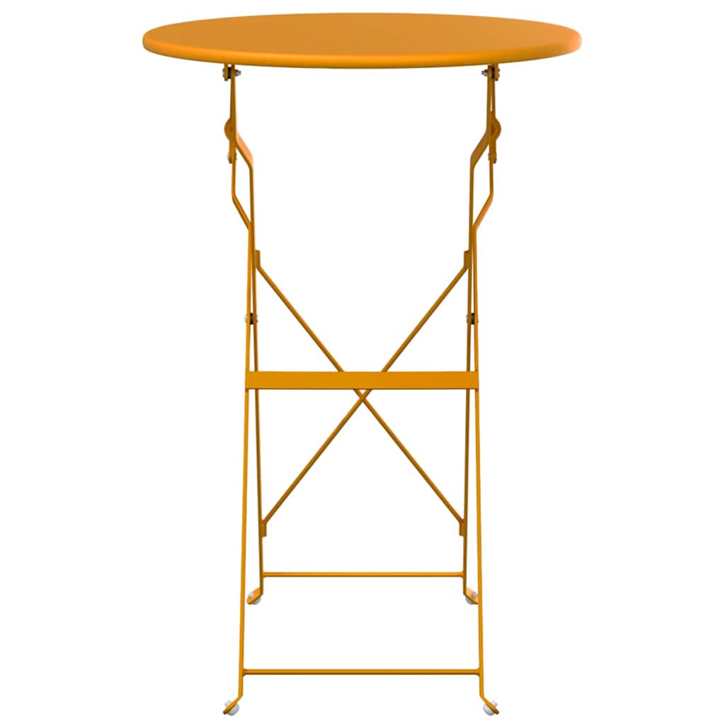 Bistro Table Folding Mustard Ø50x71 cm Powder-coated Steel