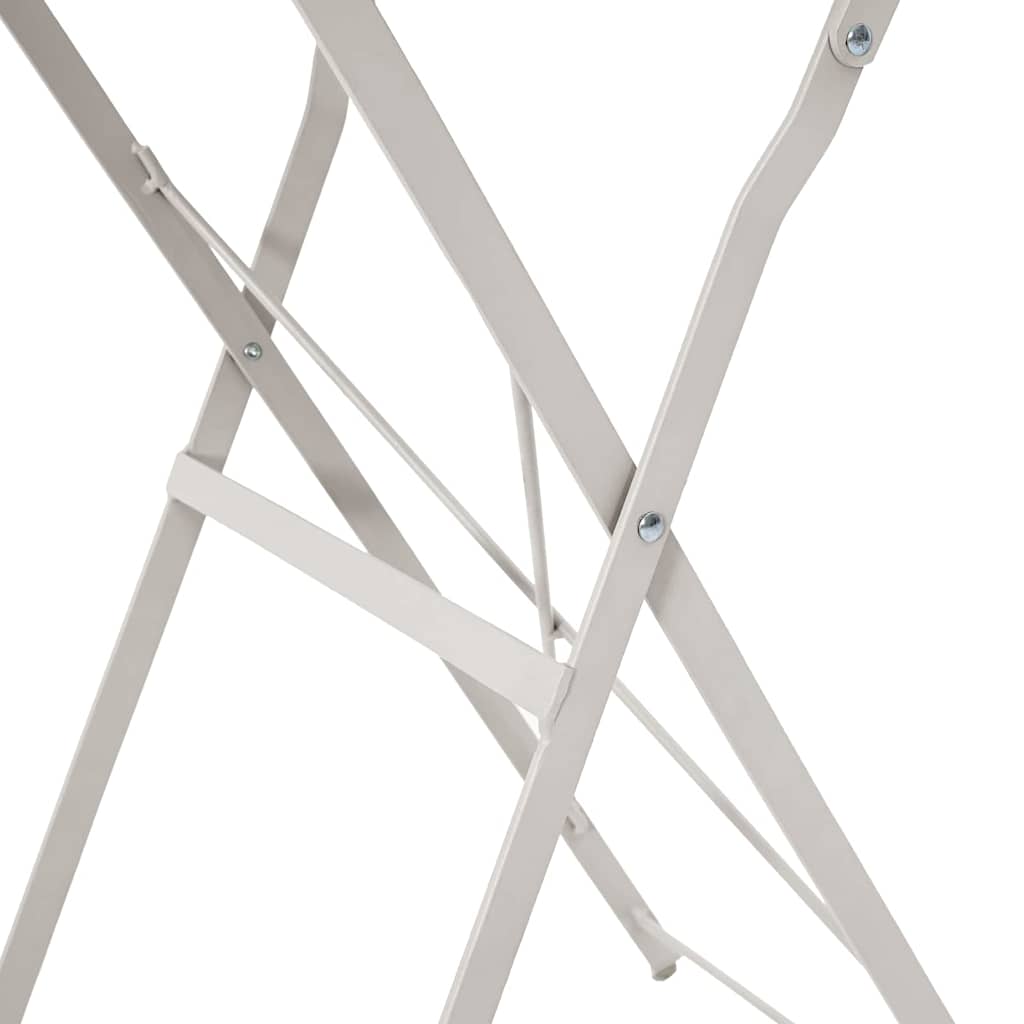 Bistro Table Folding Beige Ø50x71 cm Powder-coated Steel