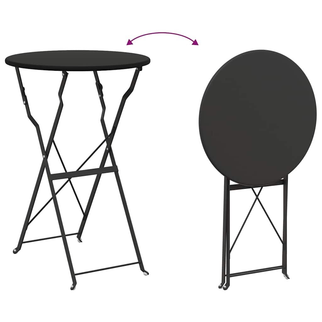 Bistro Table Folding Anthracite Ø50x71 cm Powder-coated Steel