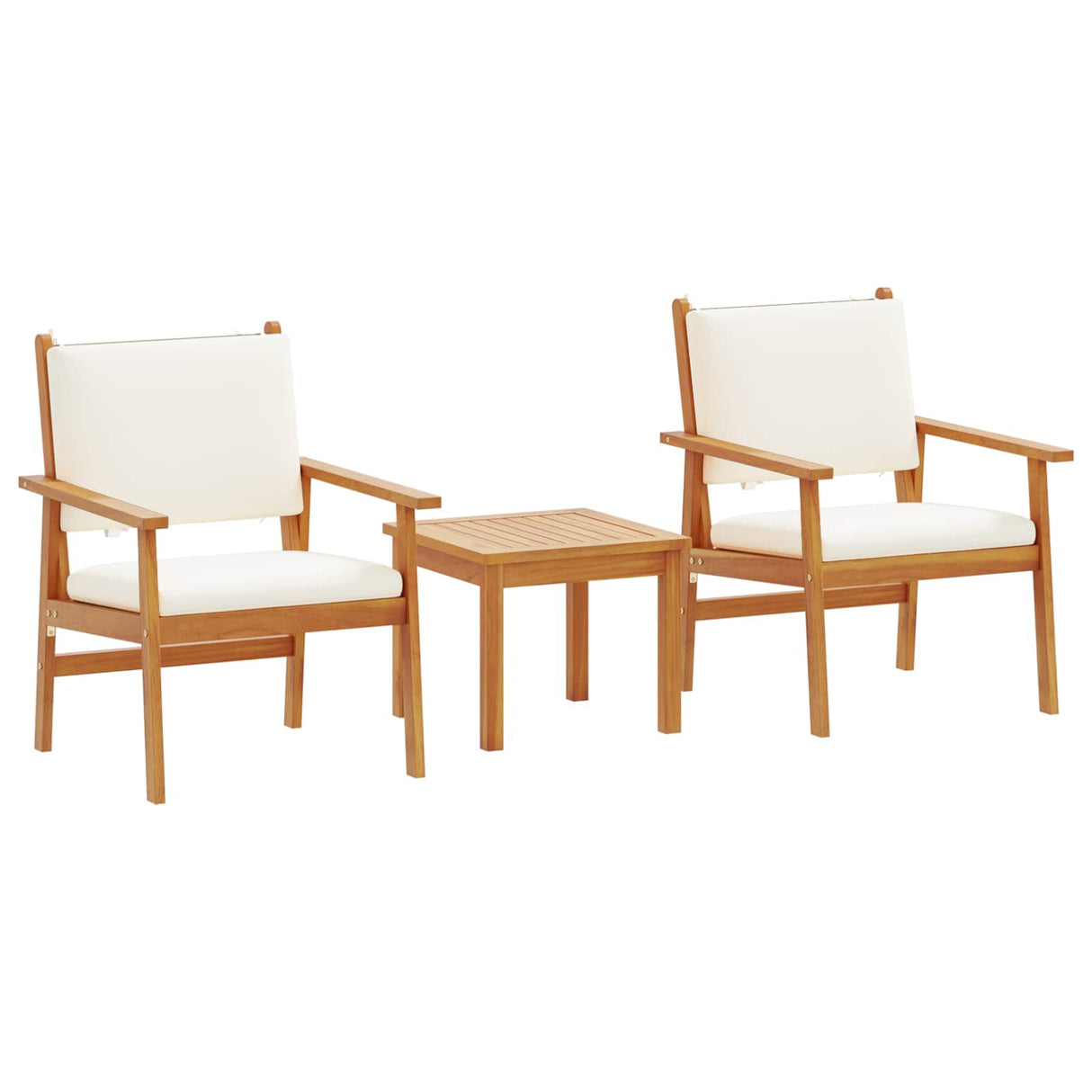 Garden Sofa Set with Cushion 3 pcs Brown Solid Acacia wood