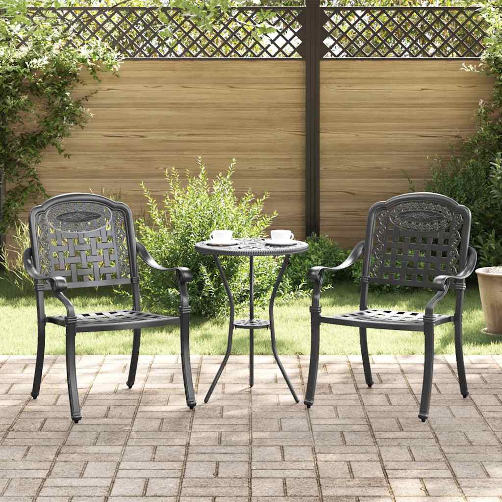 Garden Chair 2 pcs Black 55 x 56.5 x 91cm Aluminium