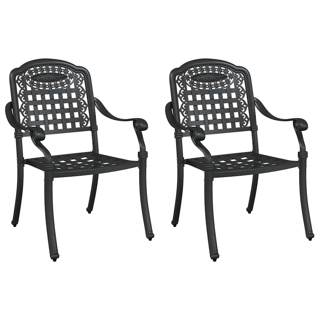 Garden Chair 2 pcs Black 55 x 56.5 x 91cm Aluminium