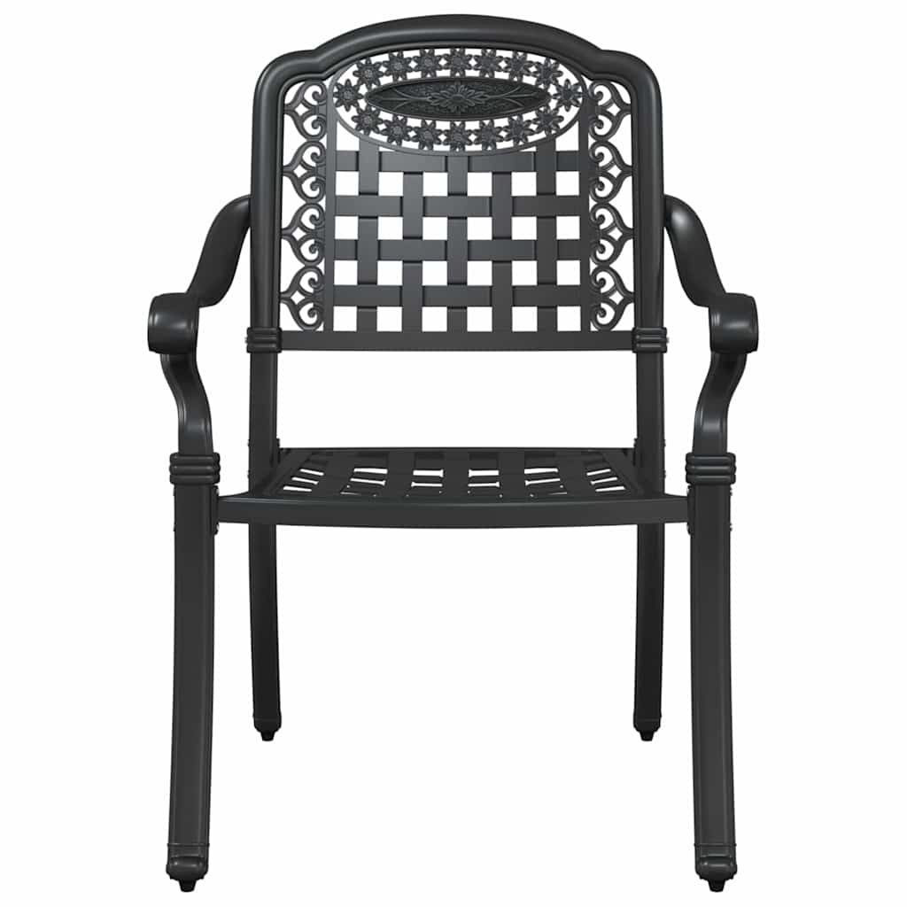 Garden Chair 2 pcs Black 55 x 56.5 x 91cm Aluminium