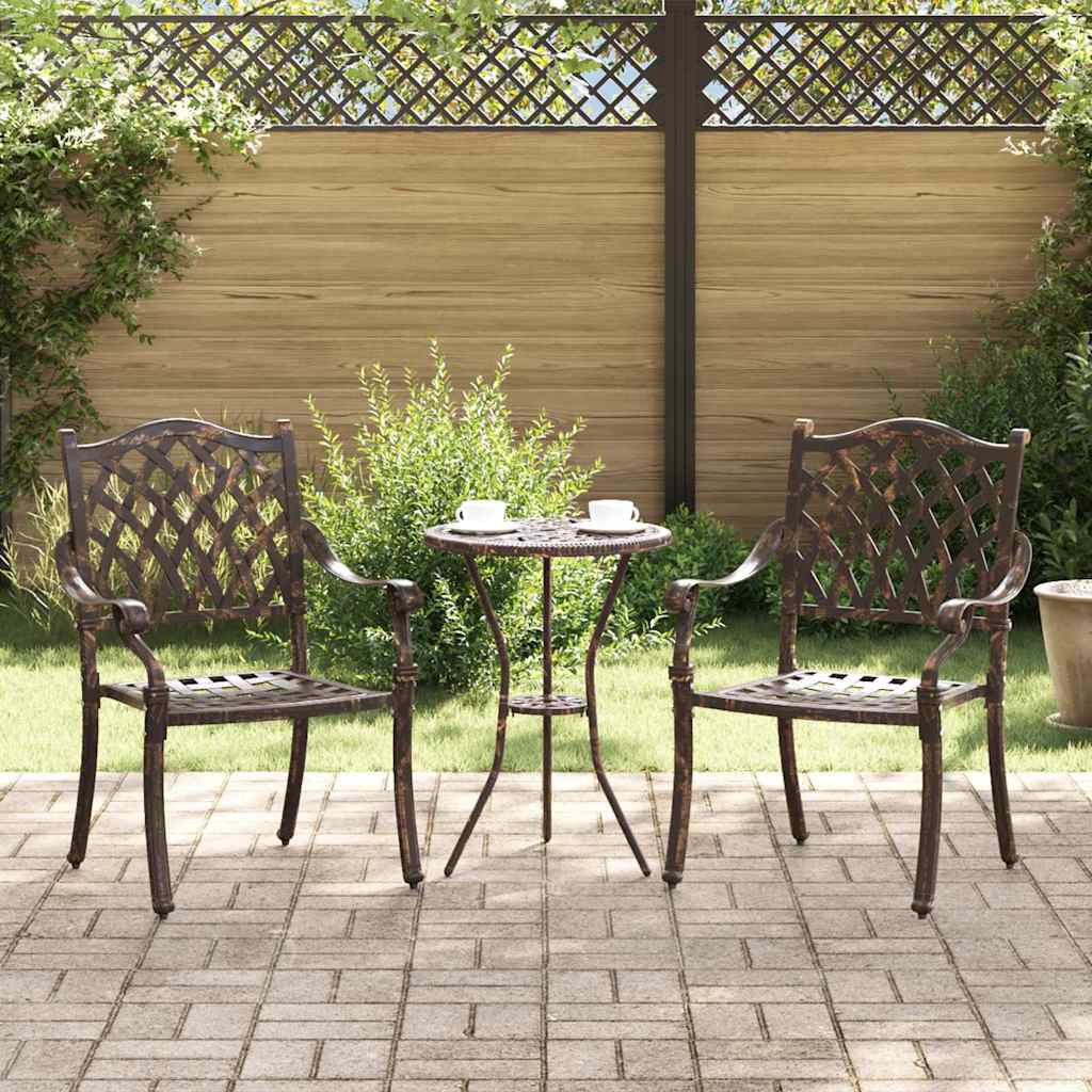 Garden Chair 2 pcs Bronze 55 x 56.5 x 91cm Aluminium