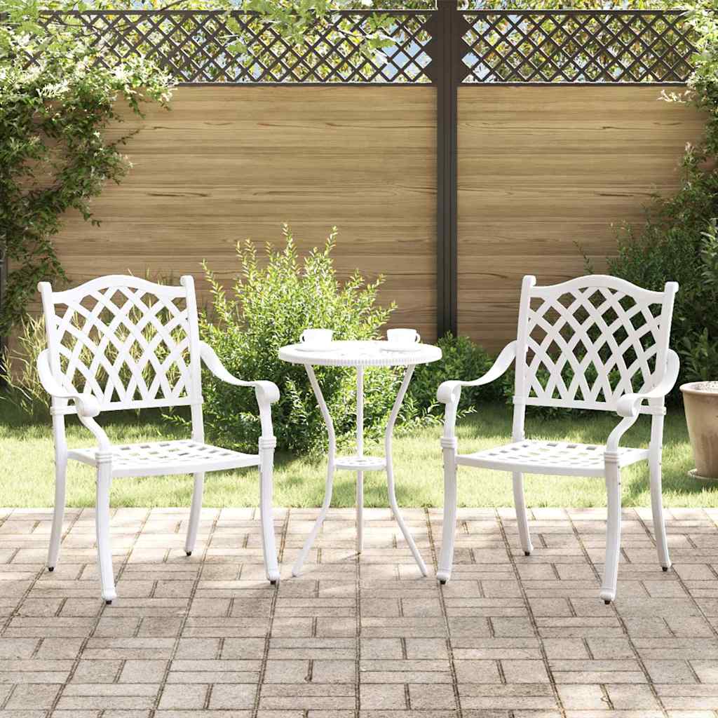 Garden Chair 2 pcs White 56 x 55 x 92.5cm Aluminium