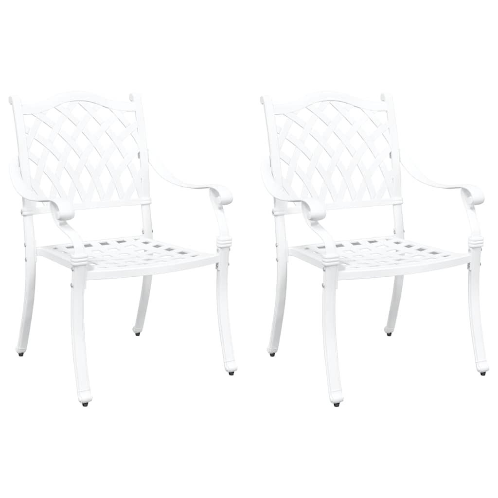 Garden Chair 2 pcs White 56 x 55 x 92.5cm Aluminium