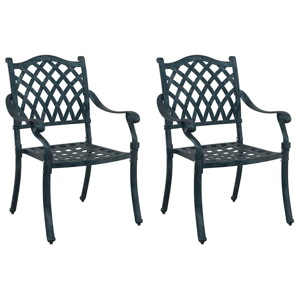 Garden Chair 2 pcs Green 55 x 56.5 x 91cm Aluminium
