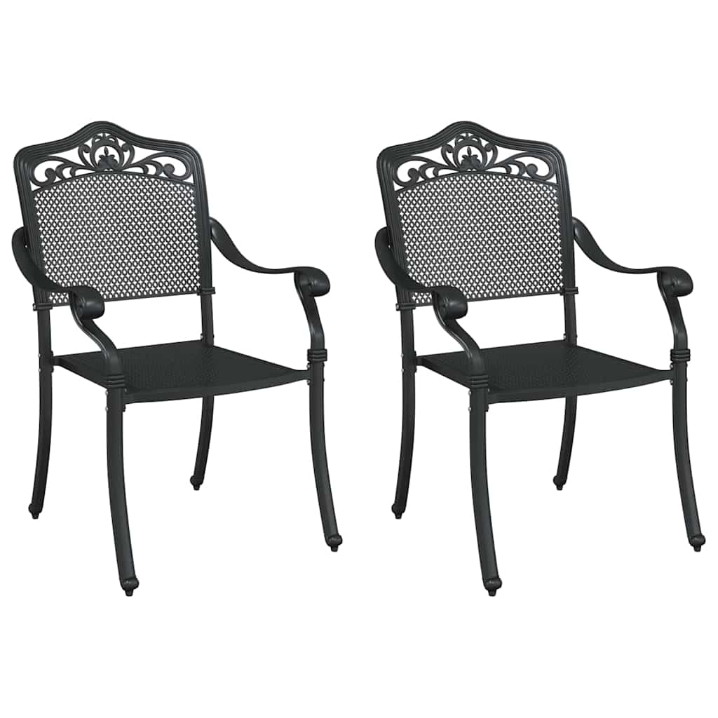 Garden Chair 2 pcs Black 55 x 56.5 x 91cm Aluminium