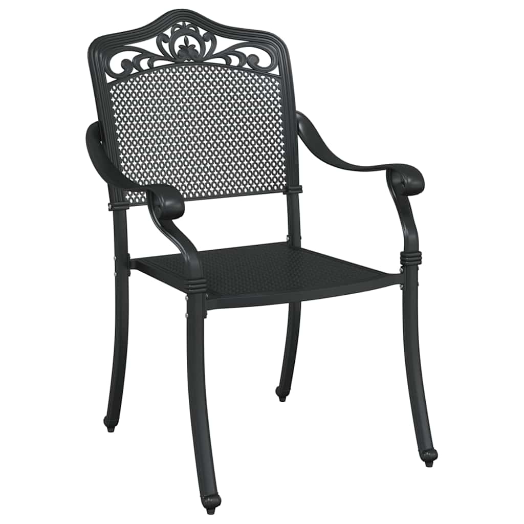 Garden Chair 2 pcs Black 55 x 56.5 x 91cm Aluminium