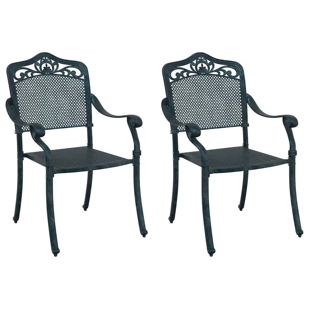 Garden Chair 2 pcs Green 55 x 56.5 x 91cm Aluminium