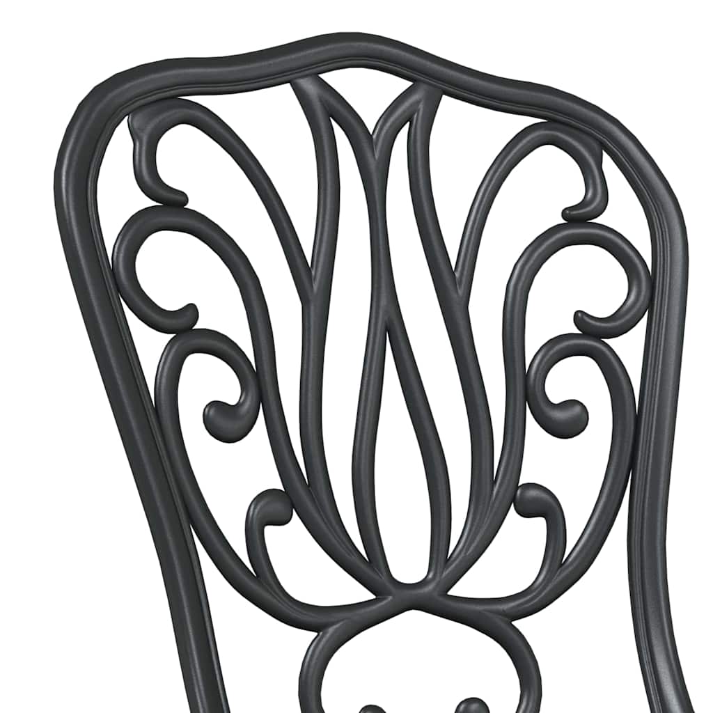 Garden Bistro Set 3 pcs Black Aluminium