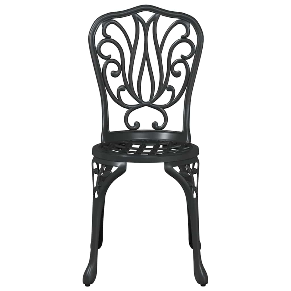 Garden Bistro Set 3 pcs Black Aluminium