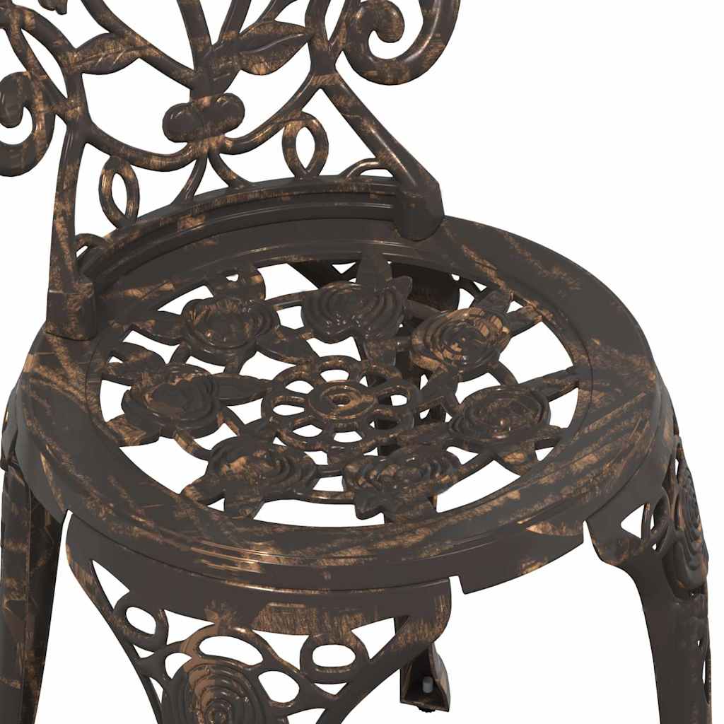 Garden Bistro Set 3 pcs Bronze Aluminium