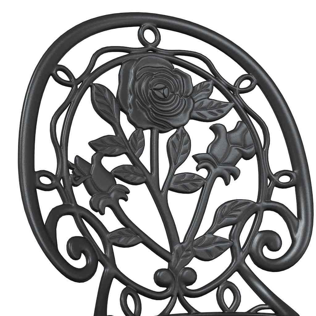 Garden Bistro Set 3 pcs Black Aluminium