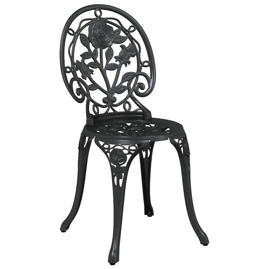 Garden Bistro Set 3 pcs Black Aluminium