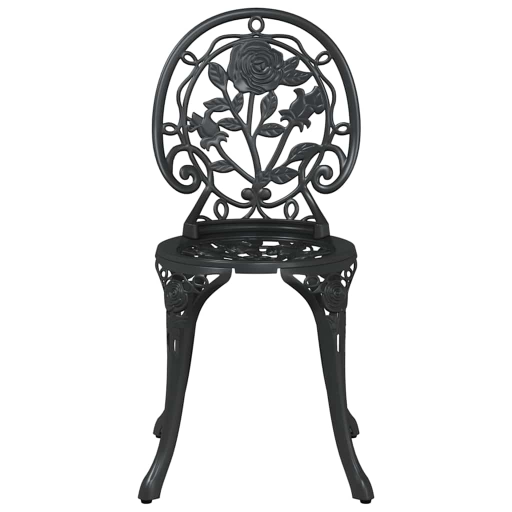 Garden Bistro Set 3 pcs Black Aluminium