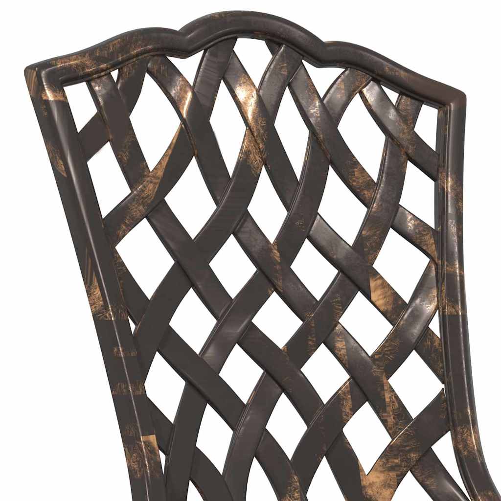 Garden Bistro Set 3 pcs Bronze Aluminium