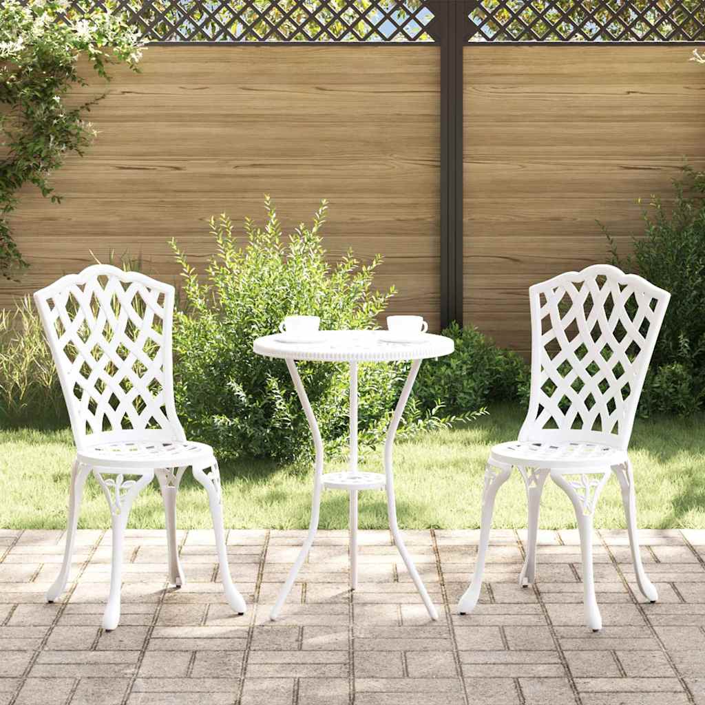 Garden Bistro Set 3 pcs White Aluminium