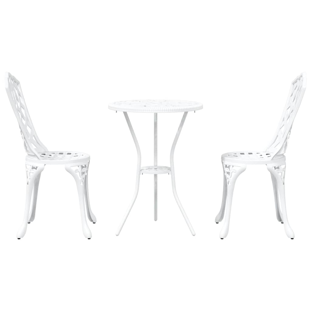Garden Bistro Set 3 pcs White Aluminium