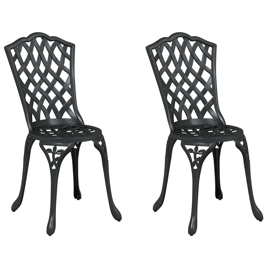 Garden Chair 2 pcs Black 55 x 56.5 x 91cm Aluminium