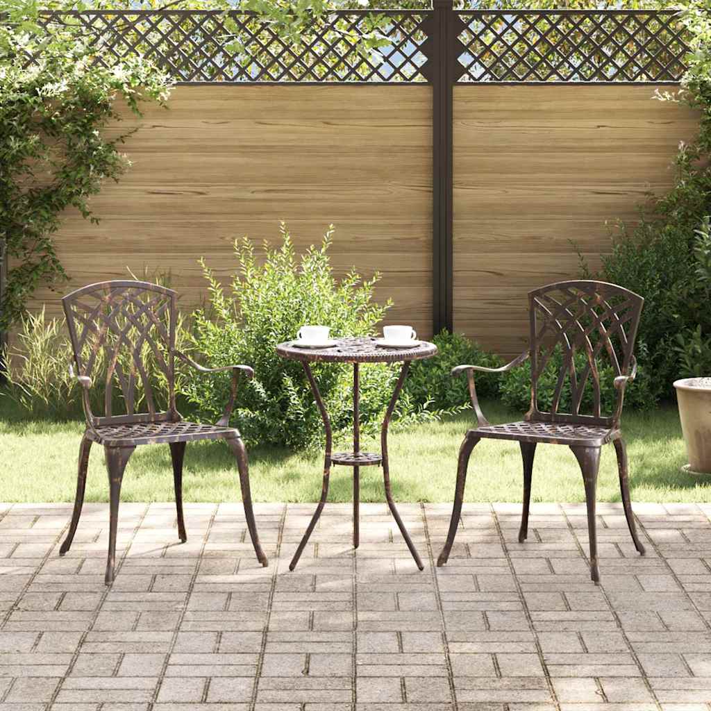 Garden Chair 2 pcs Bronze 55 x 56.5 x 91cm Aluminium