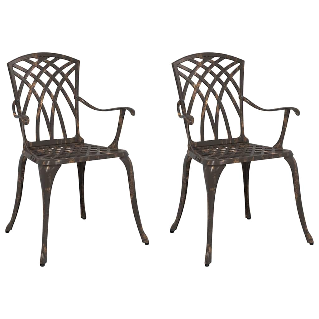 Garden Chair 2 pcs Bronze 55 x 56.5 x 91cm Aluminium