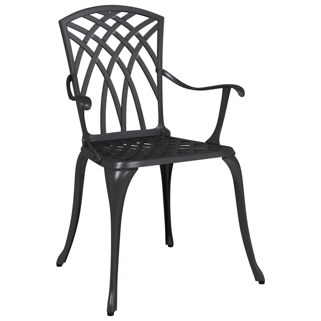 Garden Chair 2 pcs Black 55 x 56.5 x 91cm Aluminium