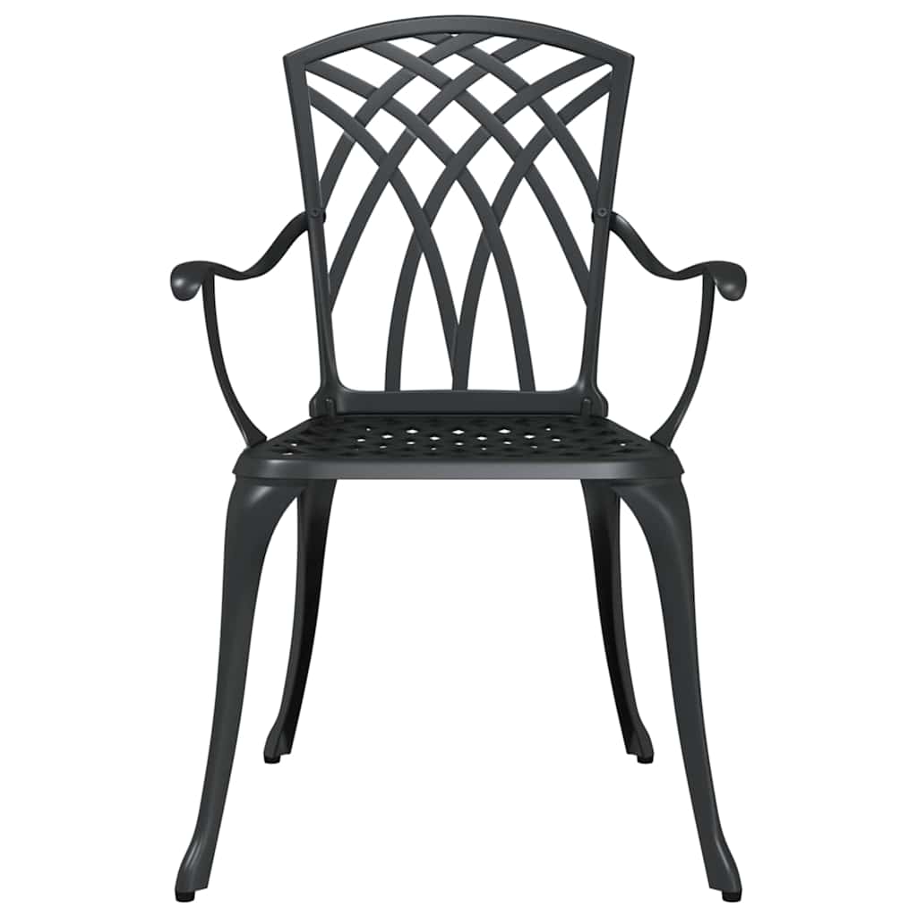 Garden Chair 2 pcs Black 55 x 56.5 x 91cm Aluminium