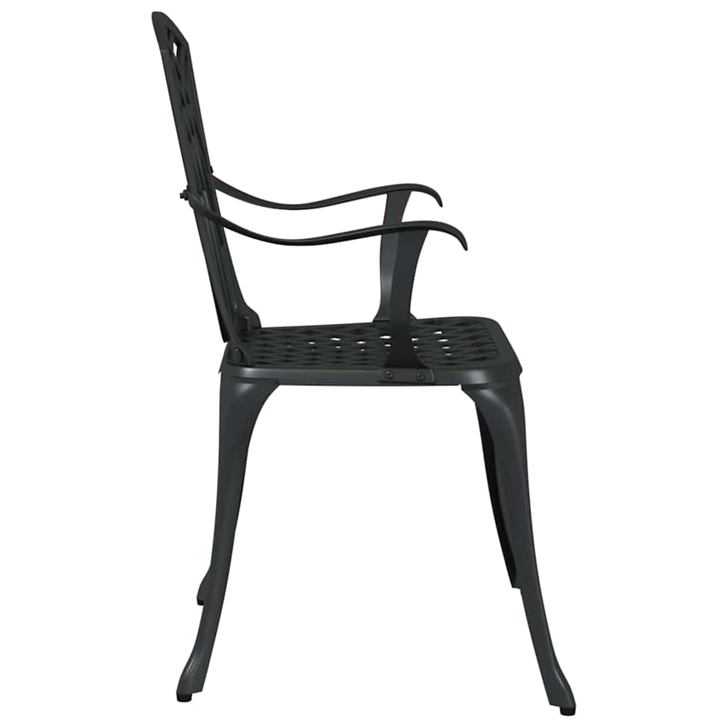 Garden Chair 2 pcs Black 55 x 56.5 x 91cm Aluminium