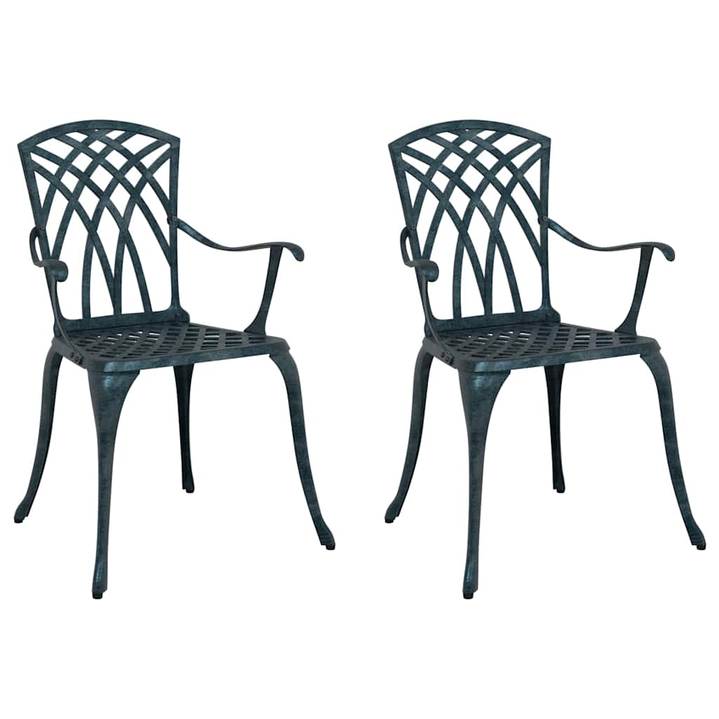 Garden Chair 2 pcs Green 55 x 56.5 x 91cm Aluminium
