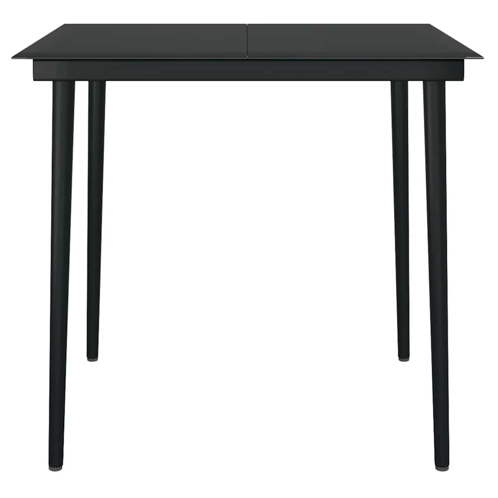 5 Piece Garden Dining Set Brown Poly Rattan Glass