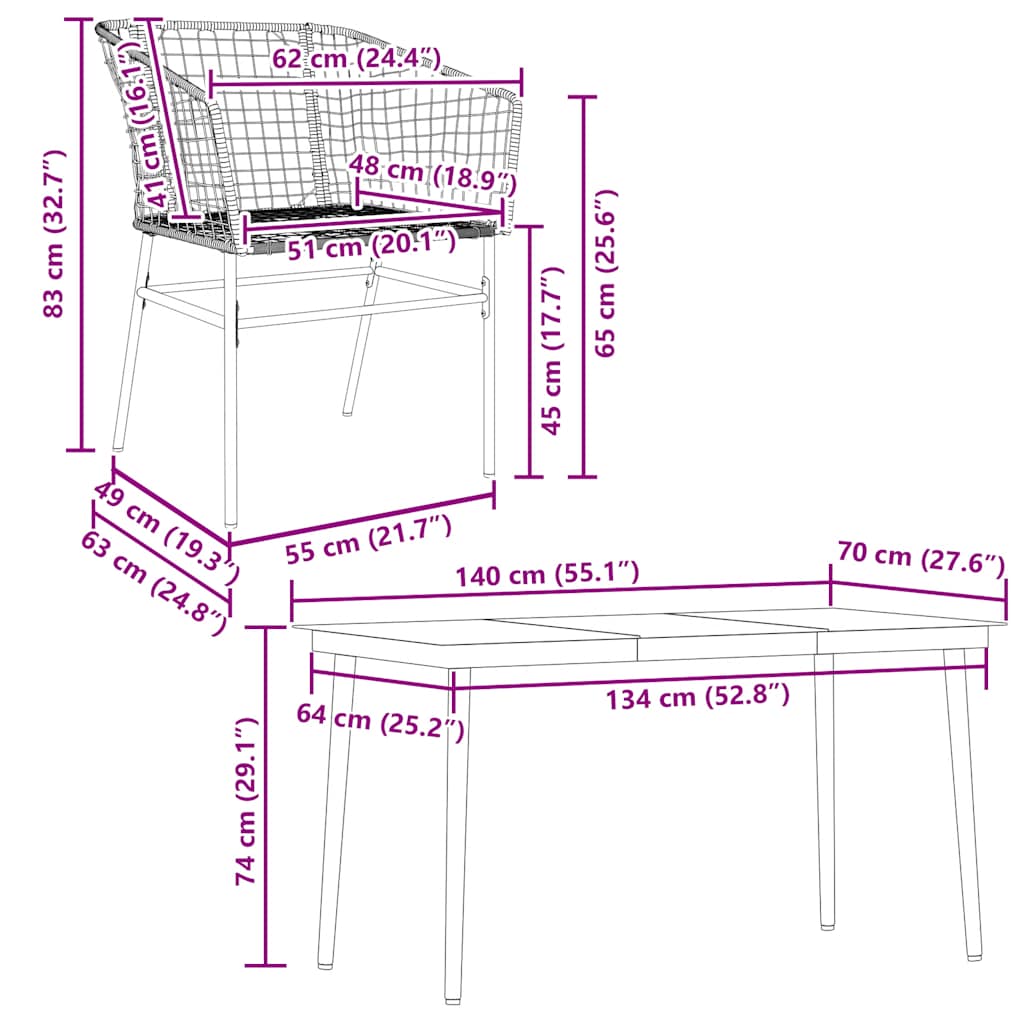5 Piece Garden Dining Set Brown Poly Rattan Glass