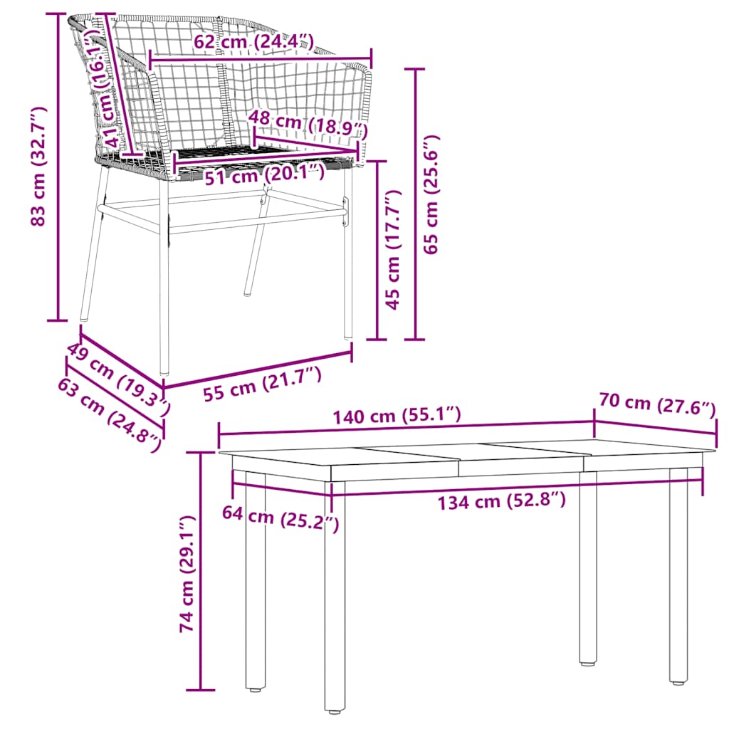 5 Piece Garden Dining Set Black Poly Rattan Glass