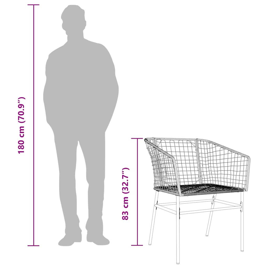 5 Piece Garden Dining Set Brown Poly Rattan Glass