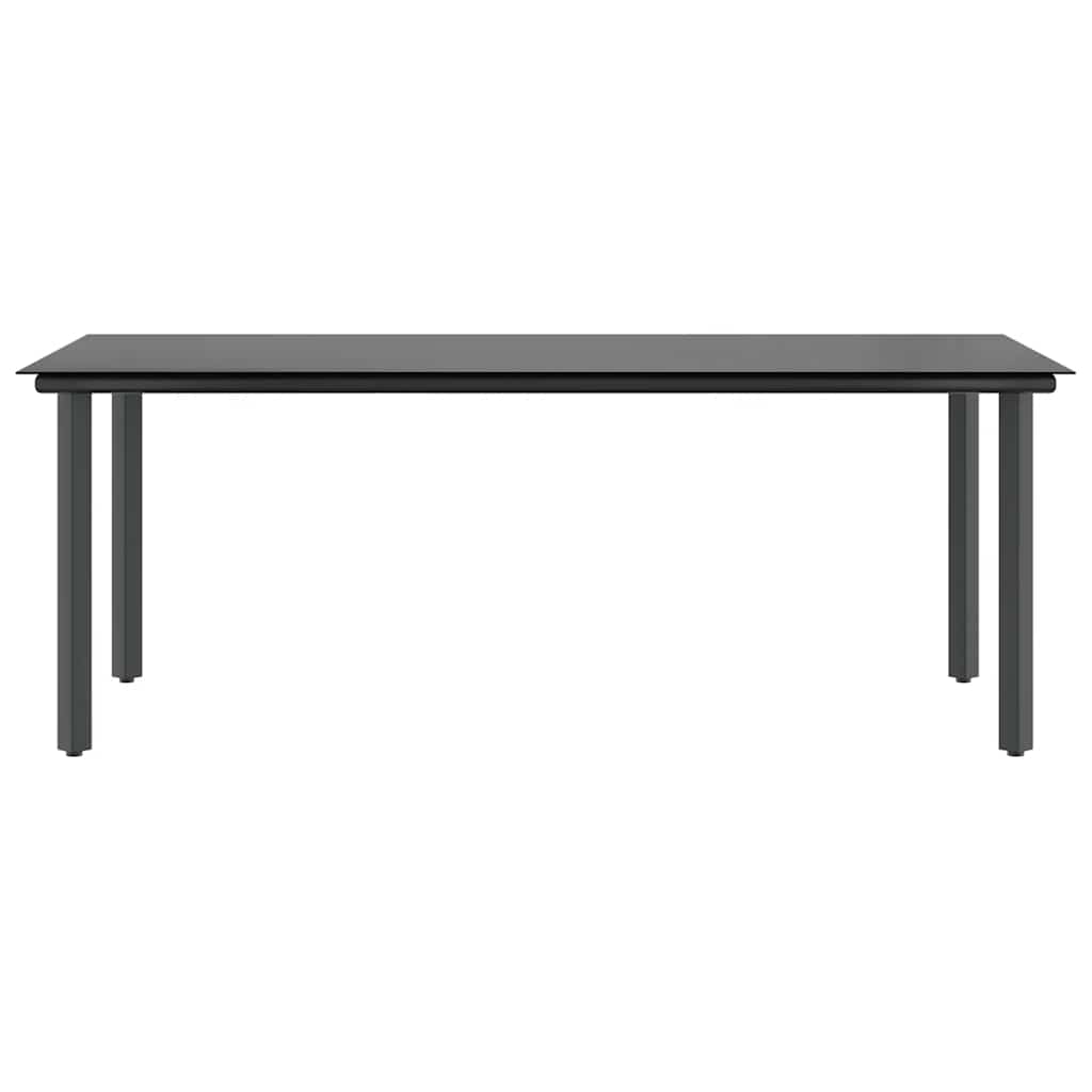 9 Piece Garden Dining Set Brown Poly Rattan Glass