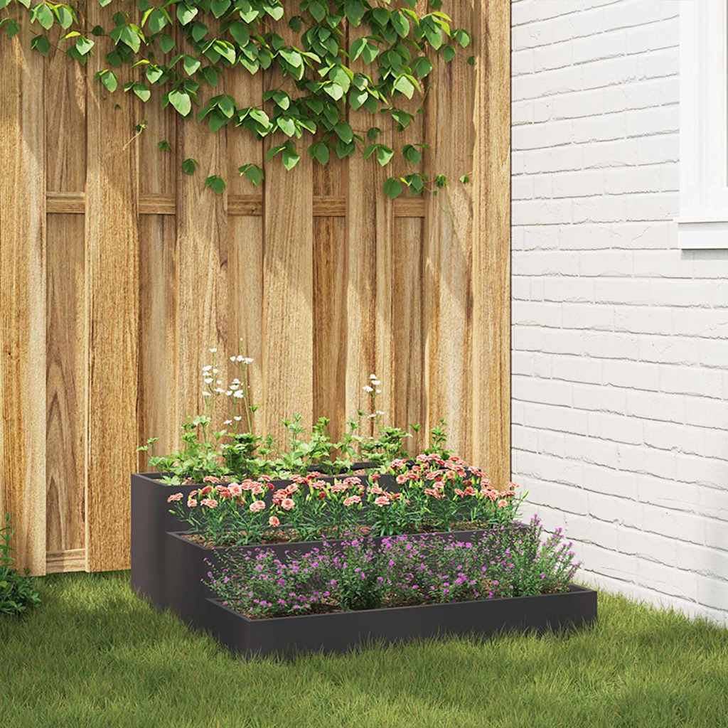 Garden Planter Black 90 x 90 x 35 cm Steel