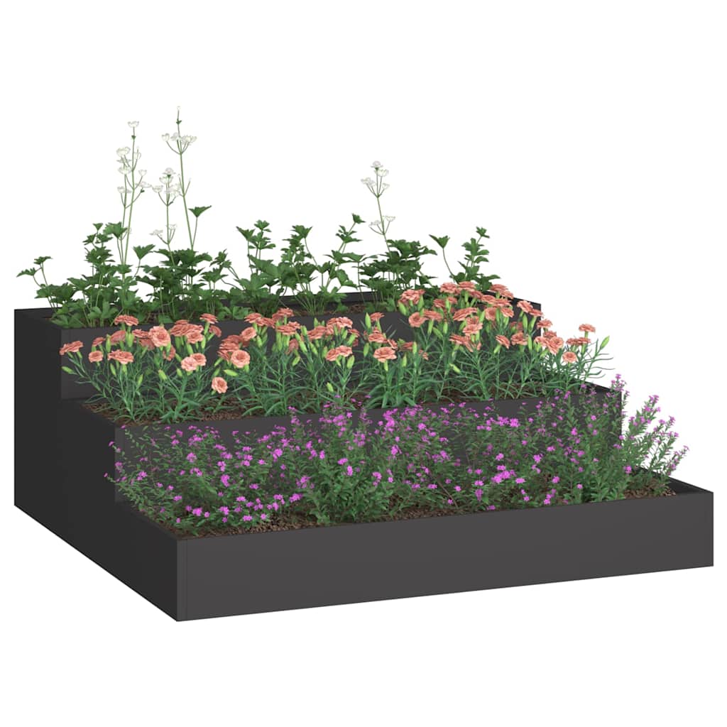 Garden Planter Black 90 x 90 x 35 cm Steel