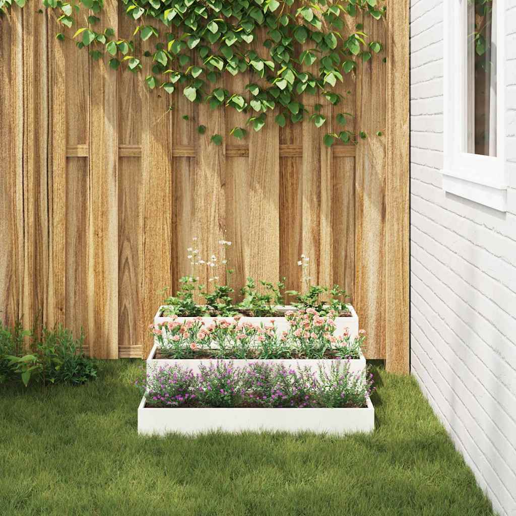 Garden Planter White 90 x 90 x 35 cm Steel
