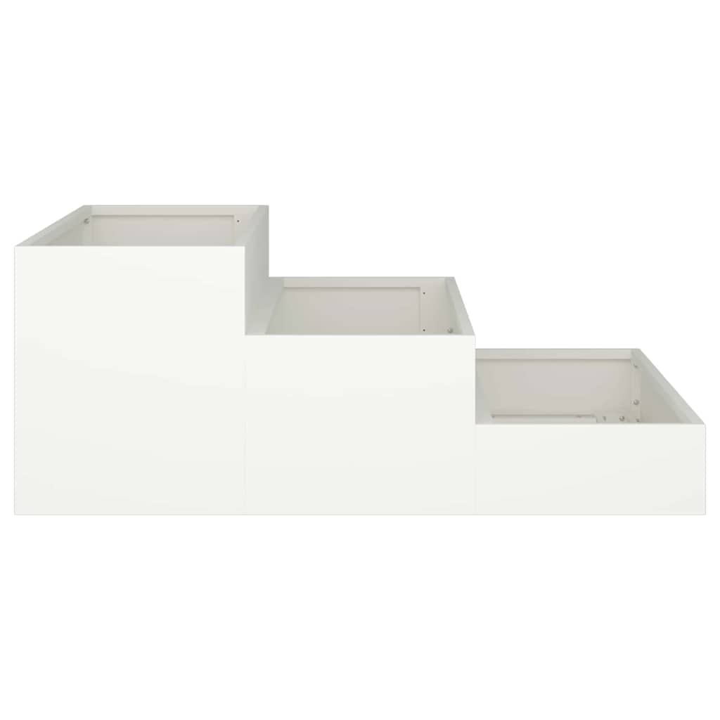 Garden Planter White 90 x 90 x 35 cm Steel