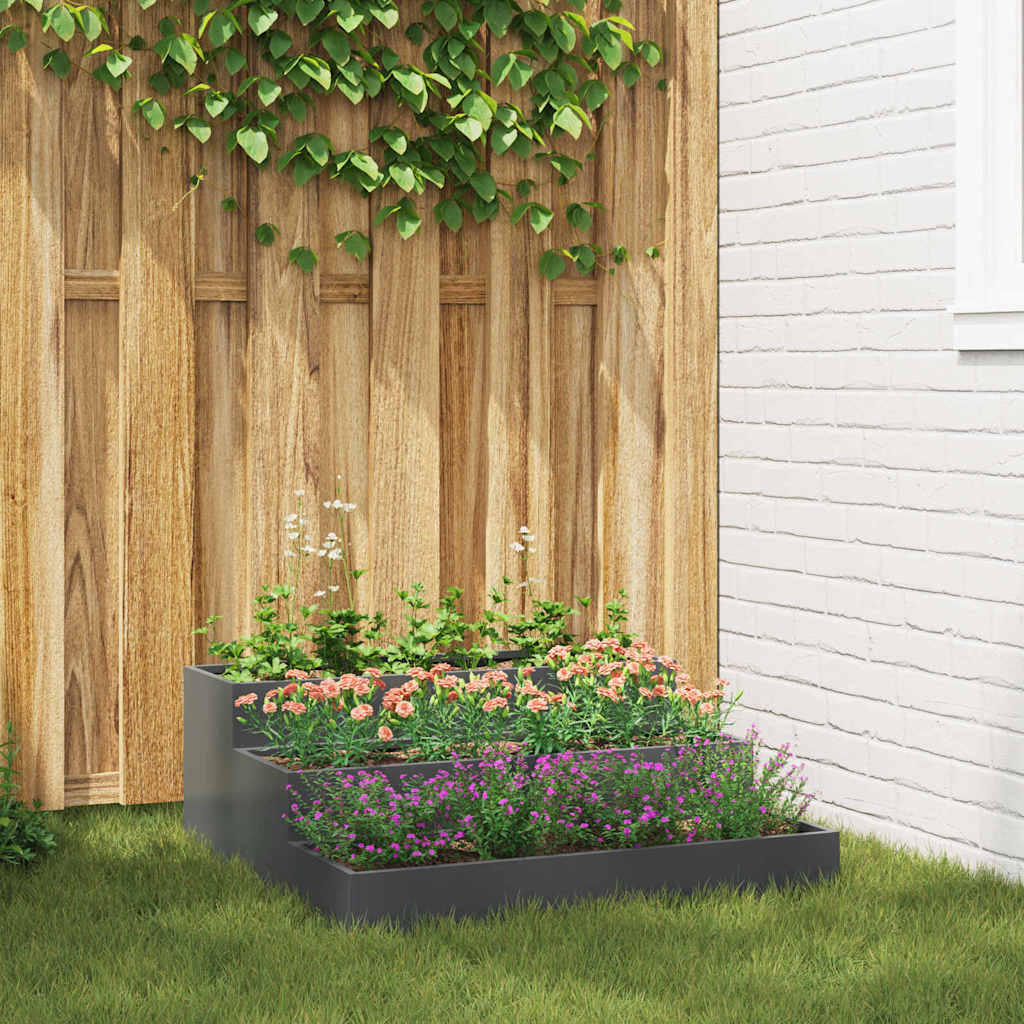 Garden Planter Anthracite 90 x 90 x 35 cm Steel