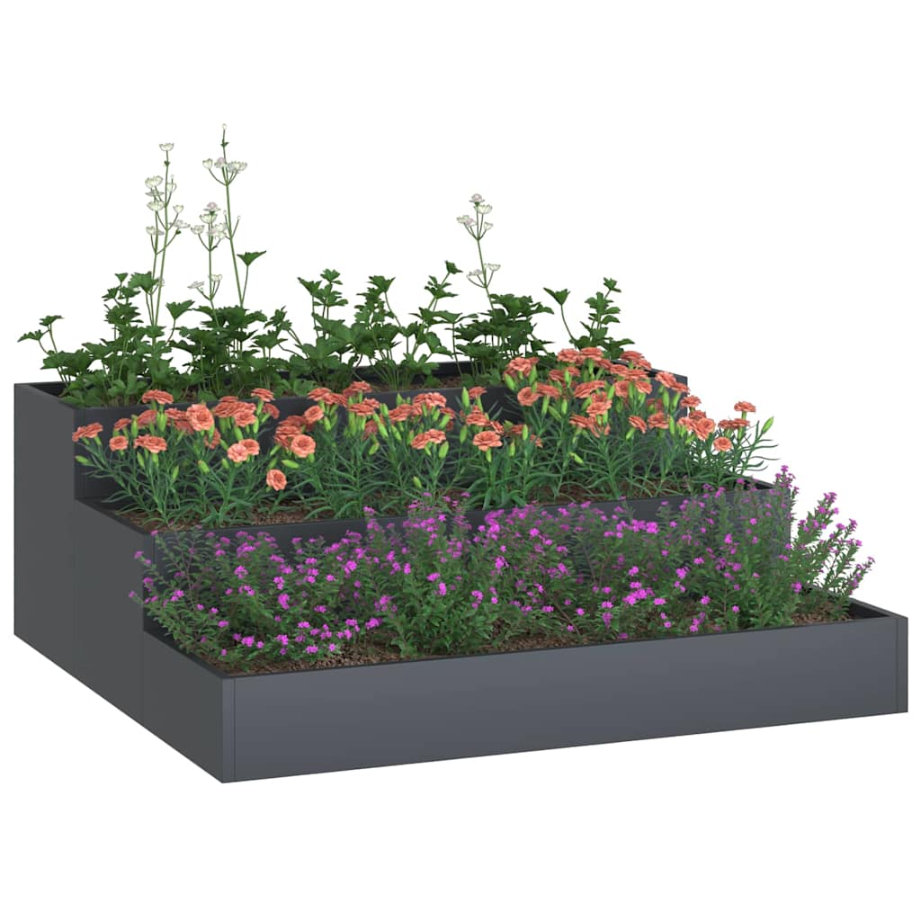Garden Planter Anthracite 90 x 90 x 35 cm Steel