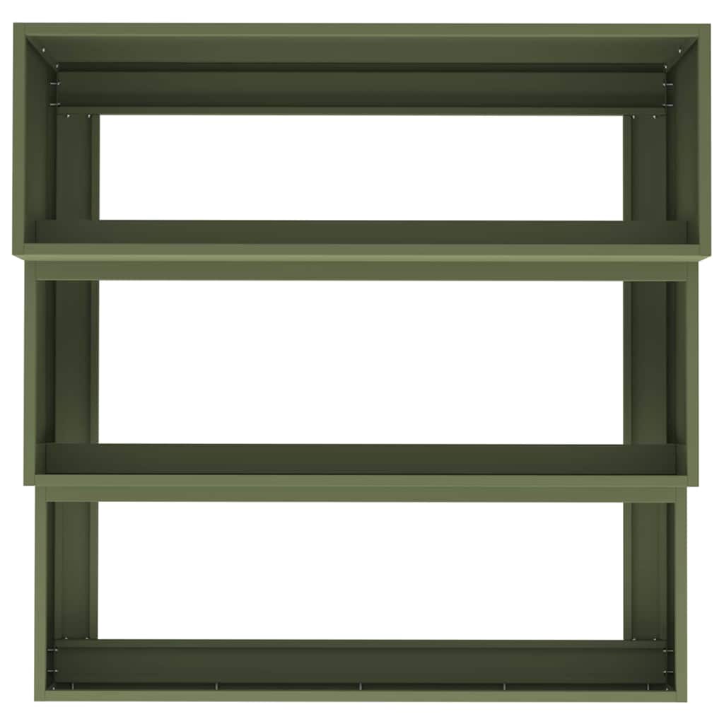 Garden Planter Olive green 90 x 90 x 35 cm Steel