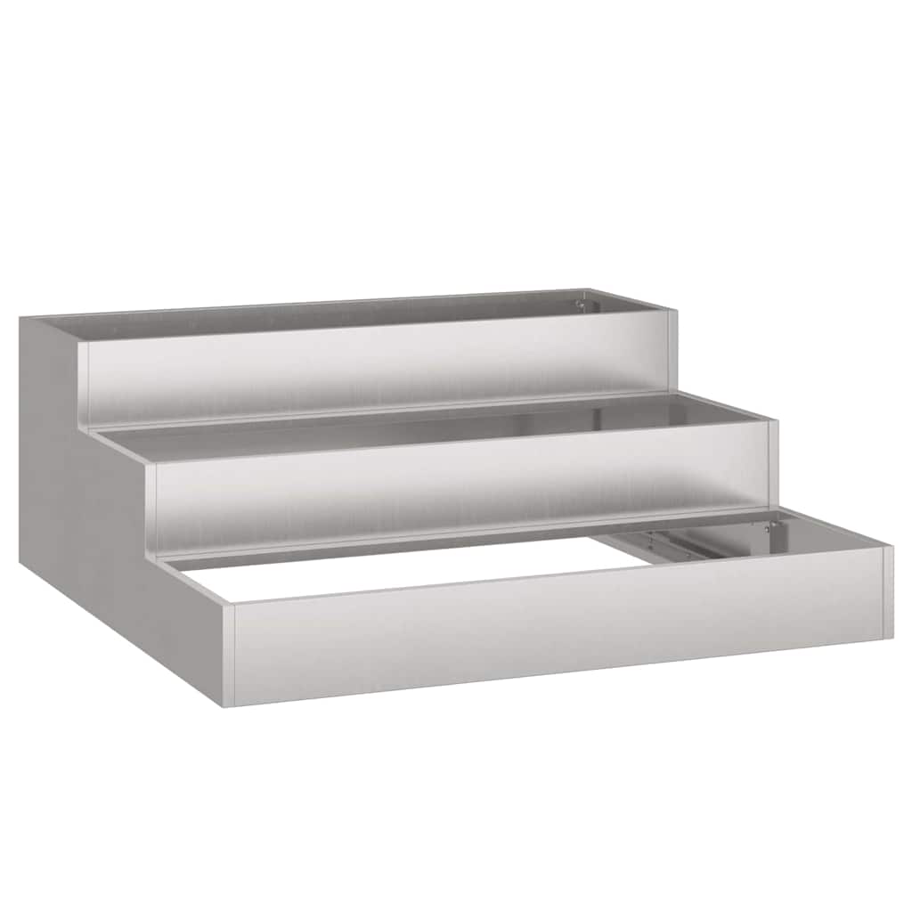 Garden Planter Silver 90 x 90 x 35 cm Stainless steel