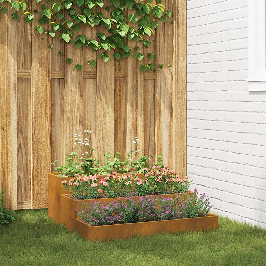 Garden Planter Rusty 90 x 90 x 35 cm Weathering steel
