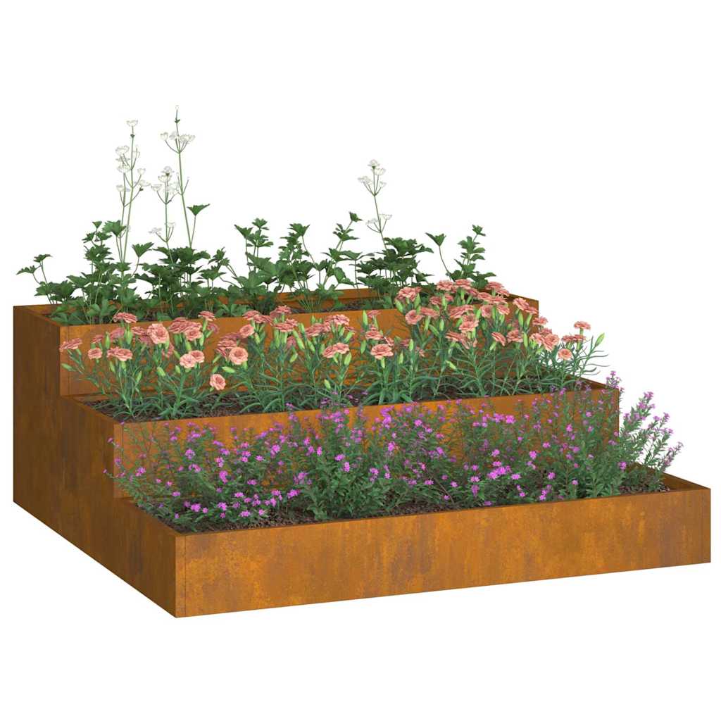 Garden Planter Rusty 90 x 90 x 35 cm Weathering steel