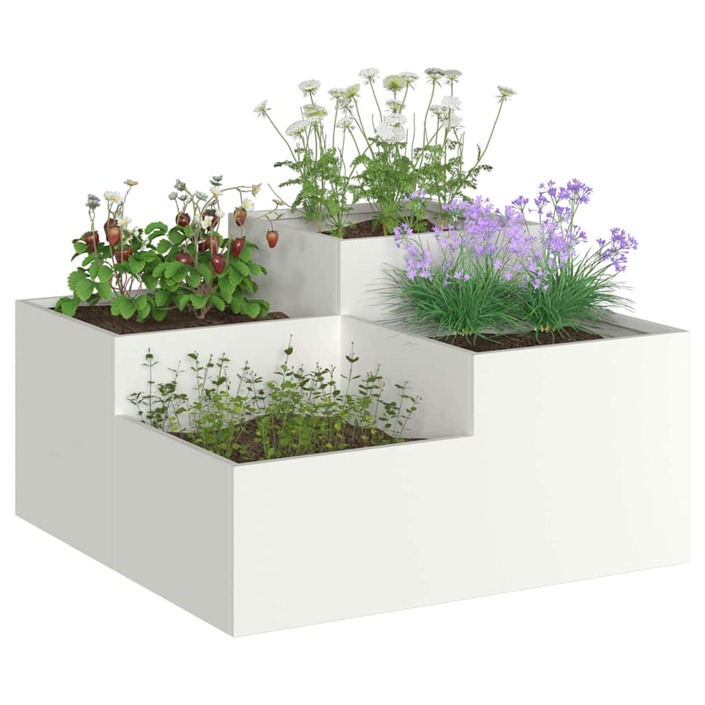 Garden Planter White 80 x 80 x 48 cm Steel