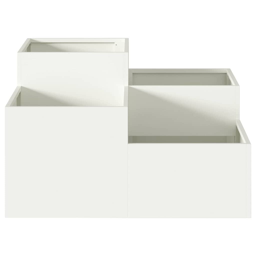 Garden Planter White 80 x 80 x 48 cm Steel