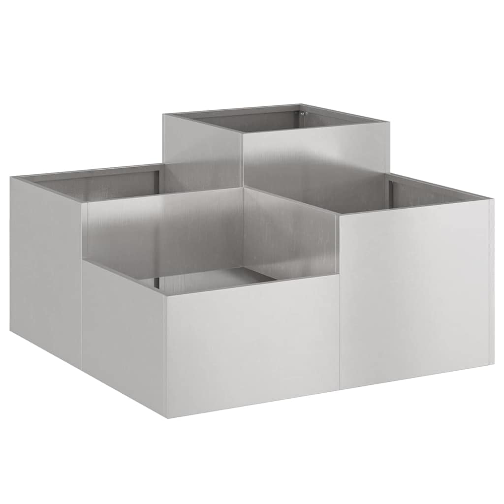Garden Planter Silver 80 x 80 x 48 cm Stainless steel