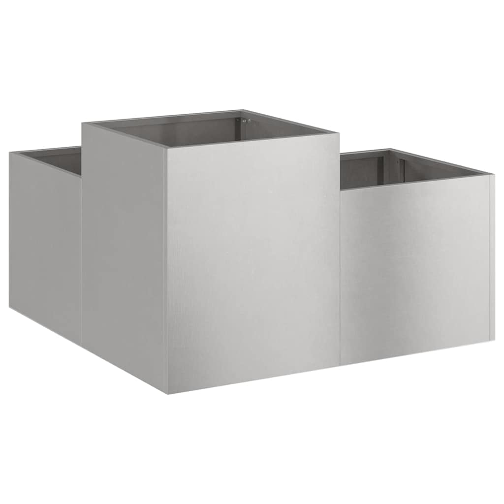 Garden Planter Silver 80 x 80 x 48 cm Stainless steel